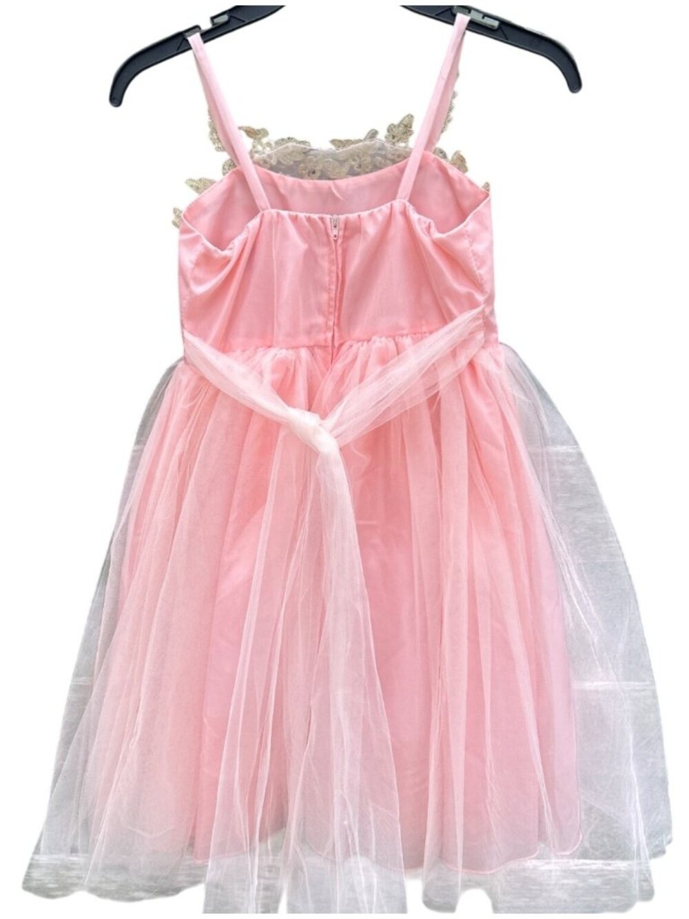Sophia Young Design Limited Girls Size 8 Tulle Dress With Gold Lace Appliqué & R - Picture 2 of 7